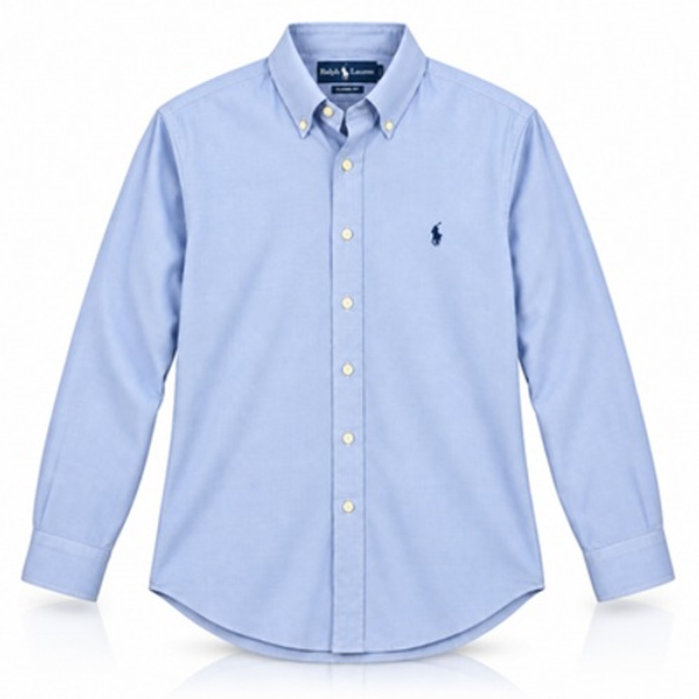 Ralph Lauren Mens 17.5 Blue Cotton Oxford Classic Fit Button Down Pony Shirt